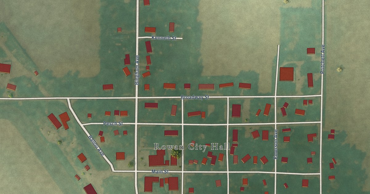 Map of Rowan, Iowa in 2026