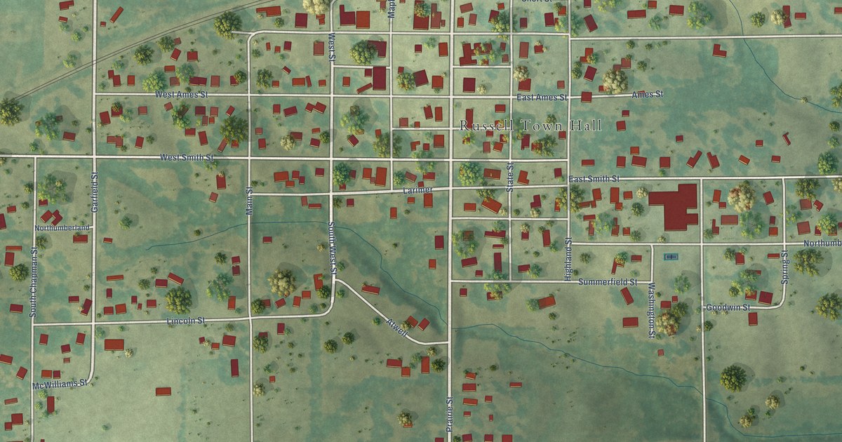 Map of Russell, Iowa in 2026