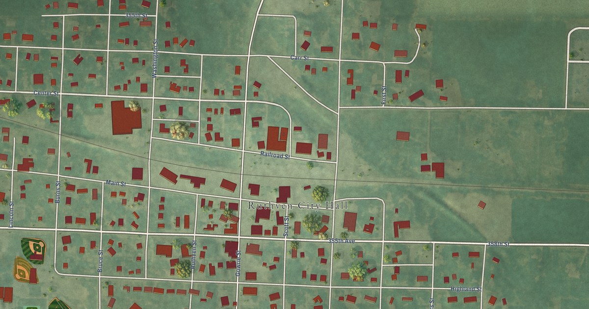 Map of Ruthven, Iowa in 2026