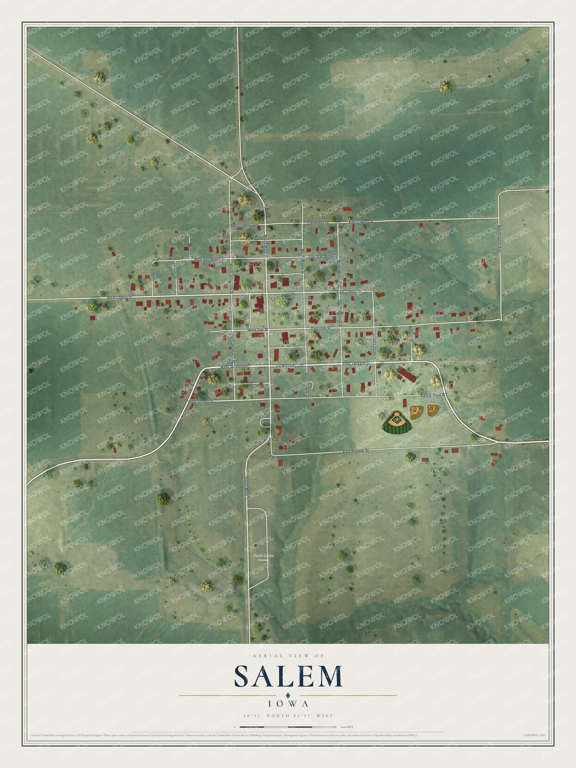 Watermarked full-map preview of Salem, Iowa