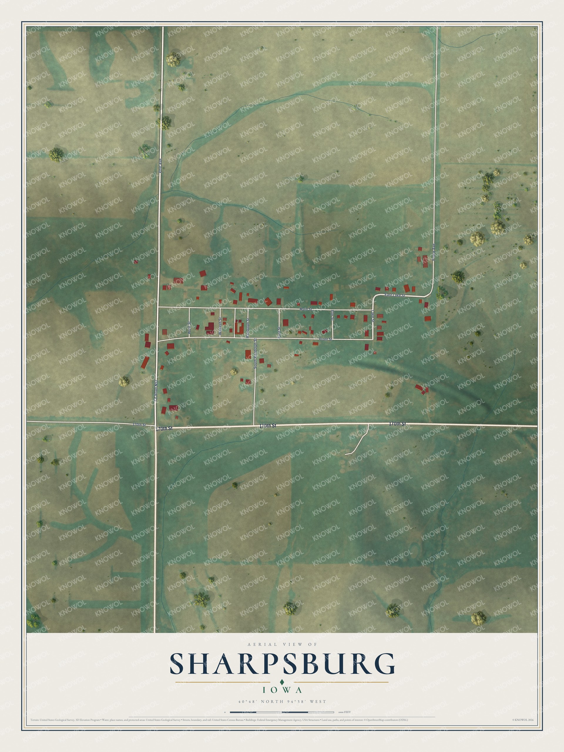 Watermarked full-map preview of Sharpsburg, Iowa
