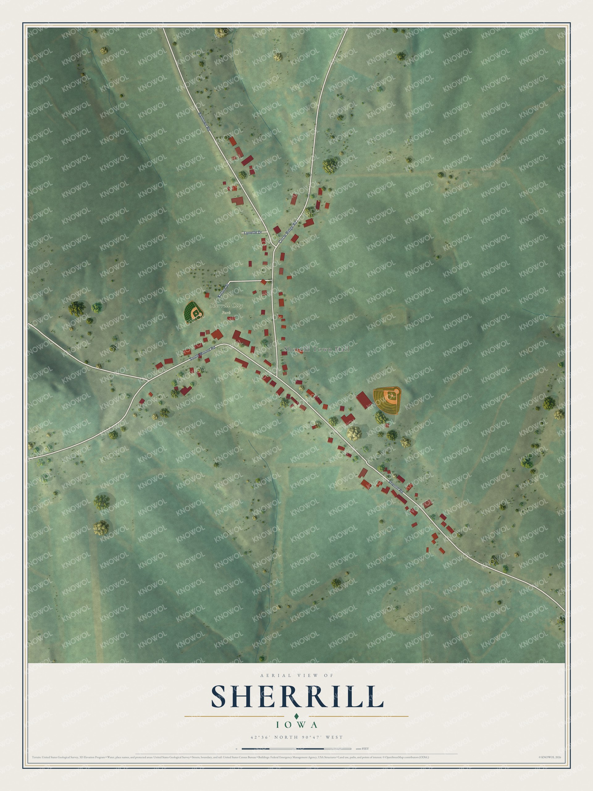 Watermarked full-map preview of Sherrill, Iowa