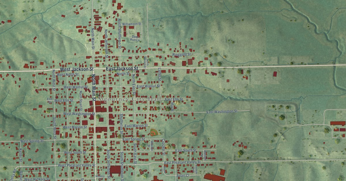 Map of Sigourney, Iowa in 2026