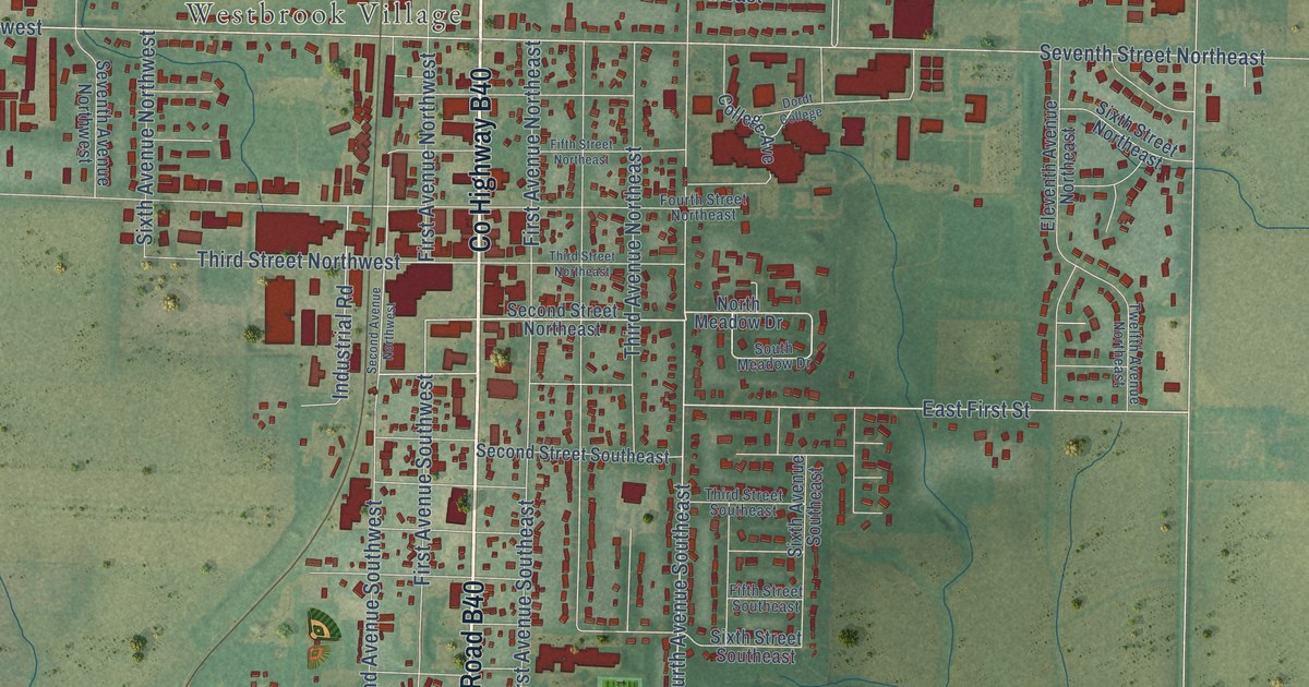 Map of Sioux Center, Iowa in 2026