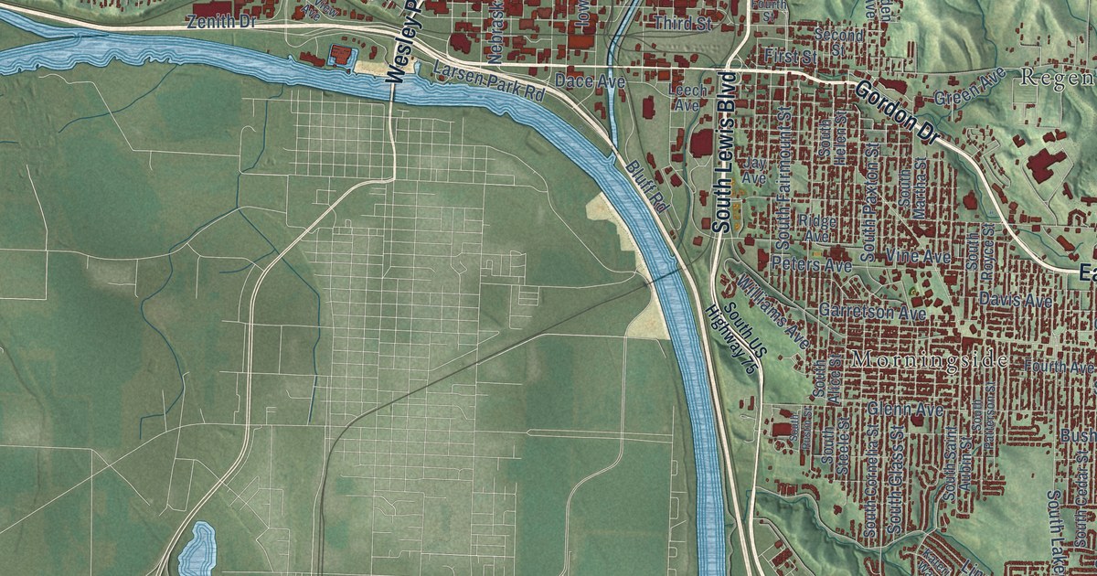 Map of Sioux City, Iowa in 2026