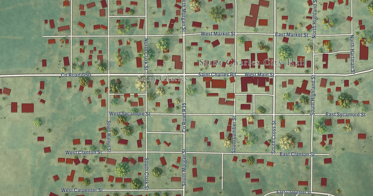 Map of St. Charles, Iowa in 2026