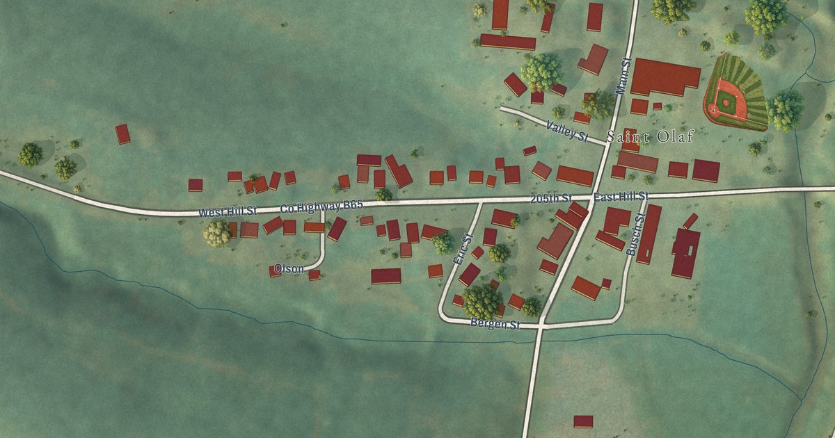 Map of St. Olaf, Iowa in 2026