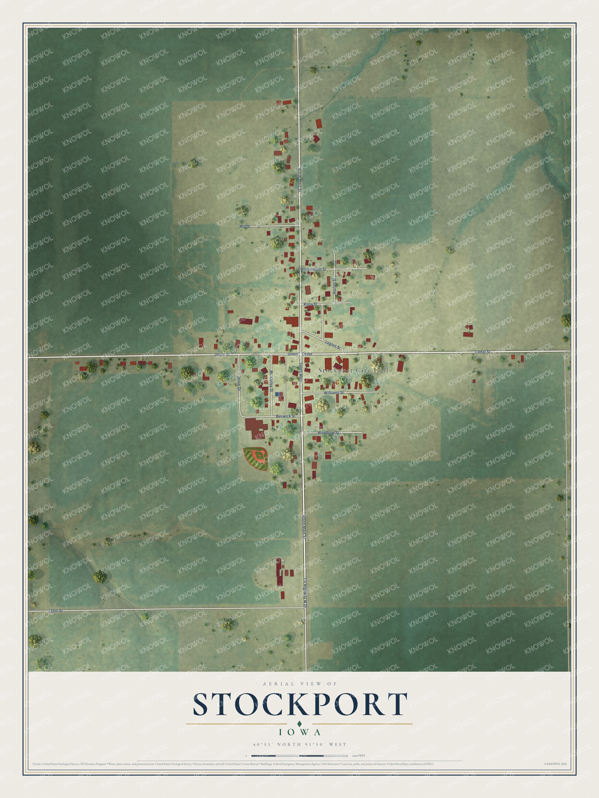 Watermarked full-map preview of Stockport, Iowa