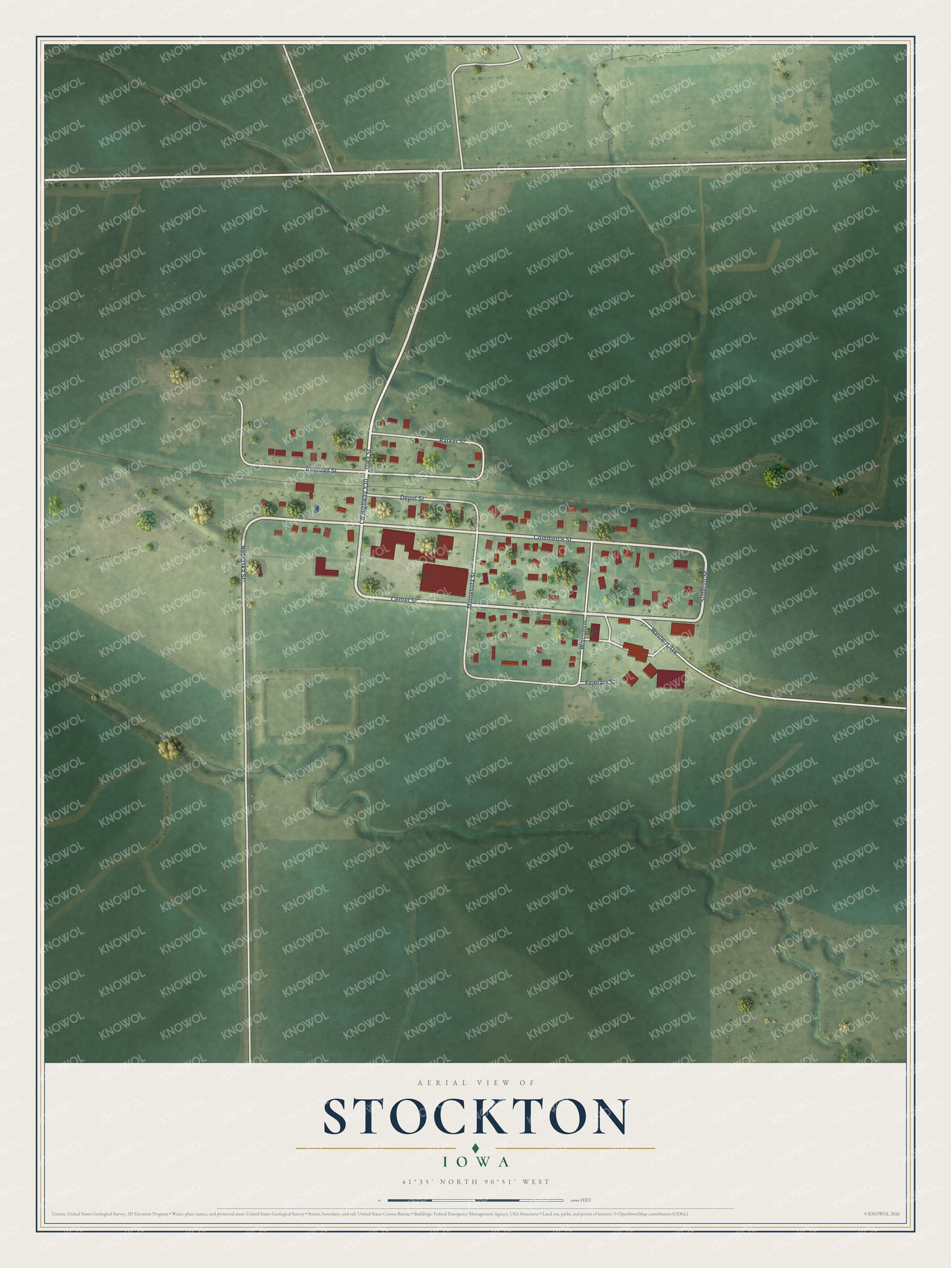 Watermarked full-map preview of Stockton, Iowa