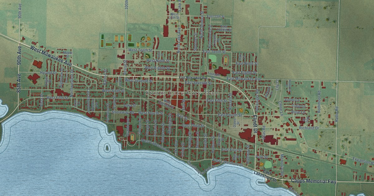 Map of Storm Lake, Iowa in 2026