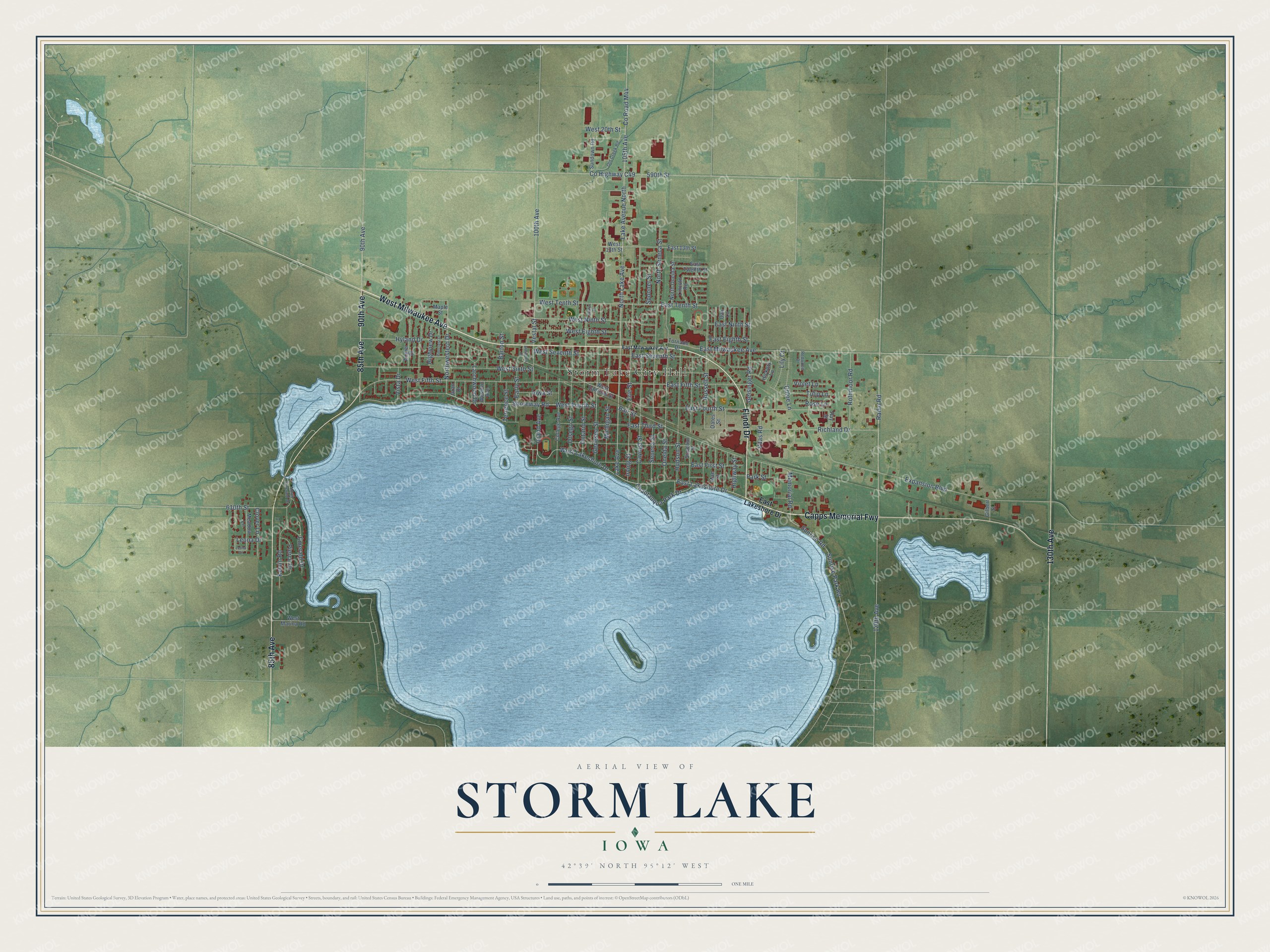 Watermarked full-map preview of Storm Lake, Iowa
