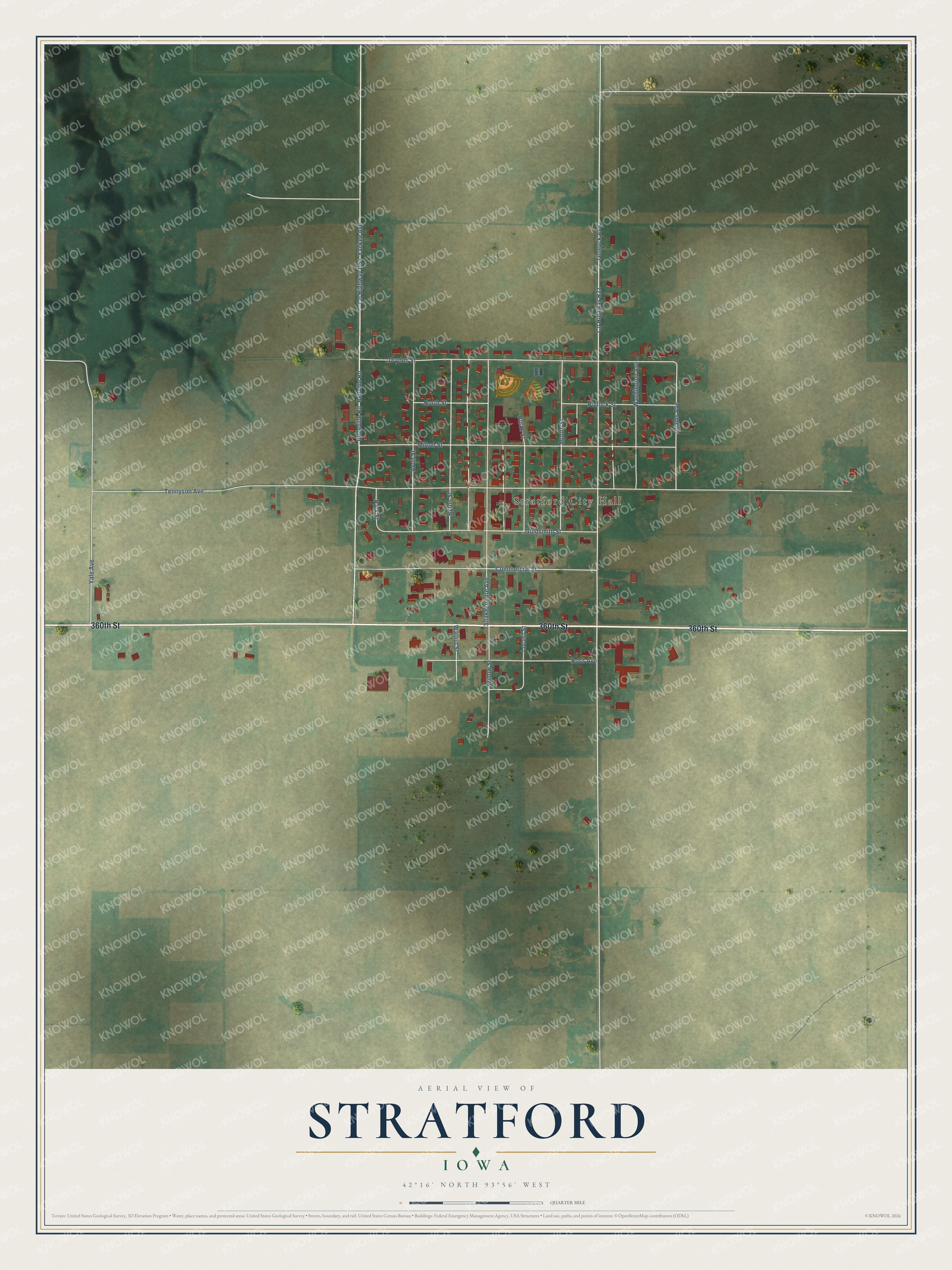 Watermarked full-map preview of Stratford, Iowa