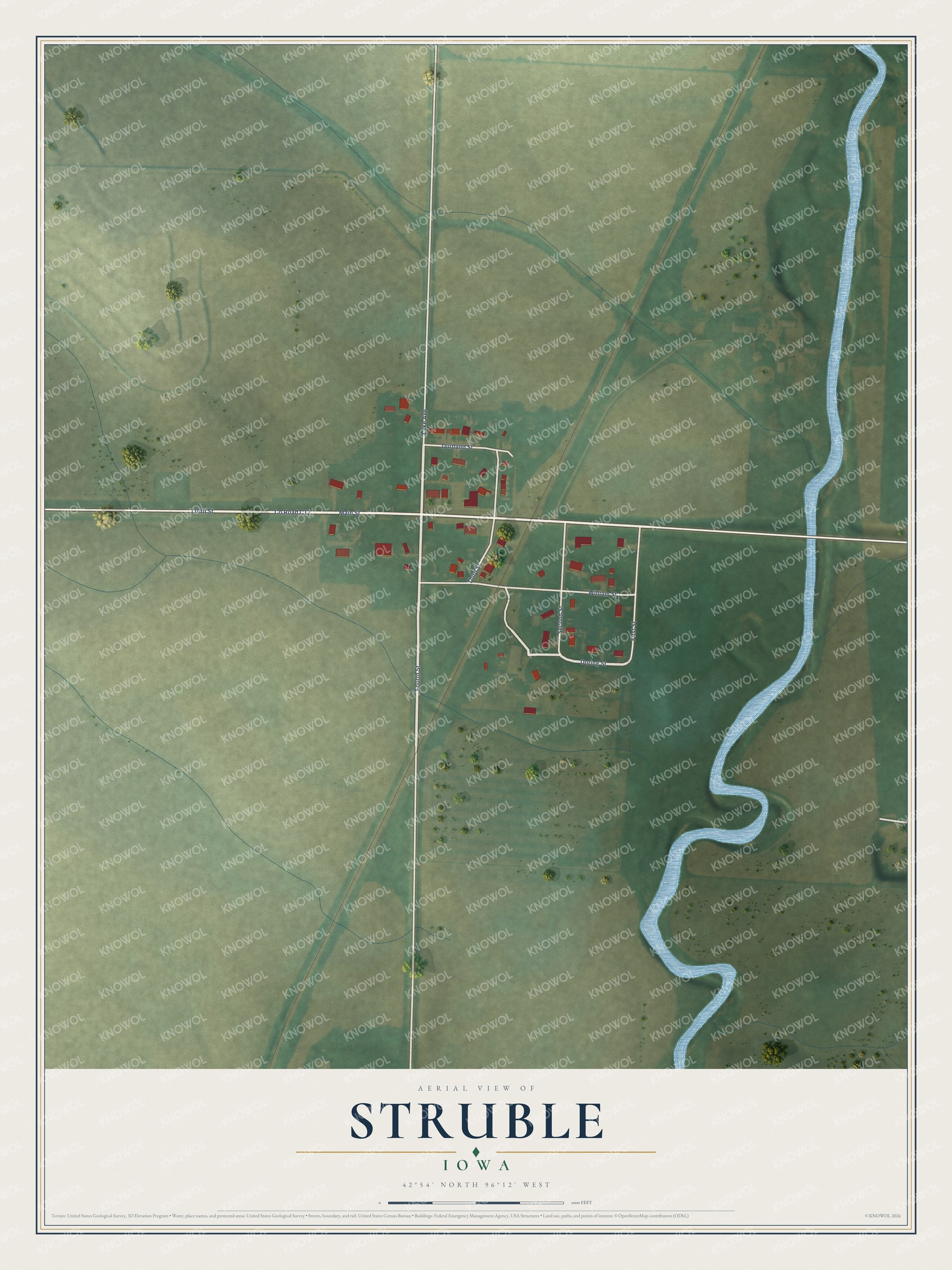 Watermarked full-map preview of Struble, Iowa