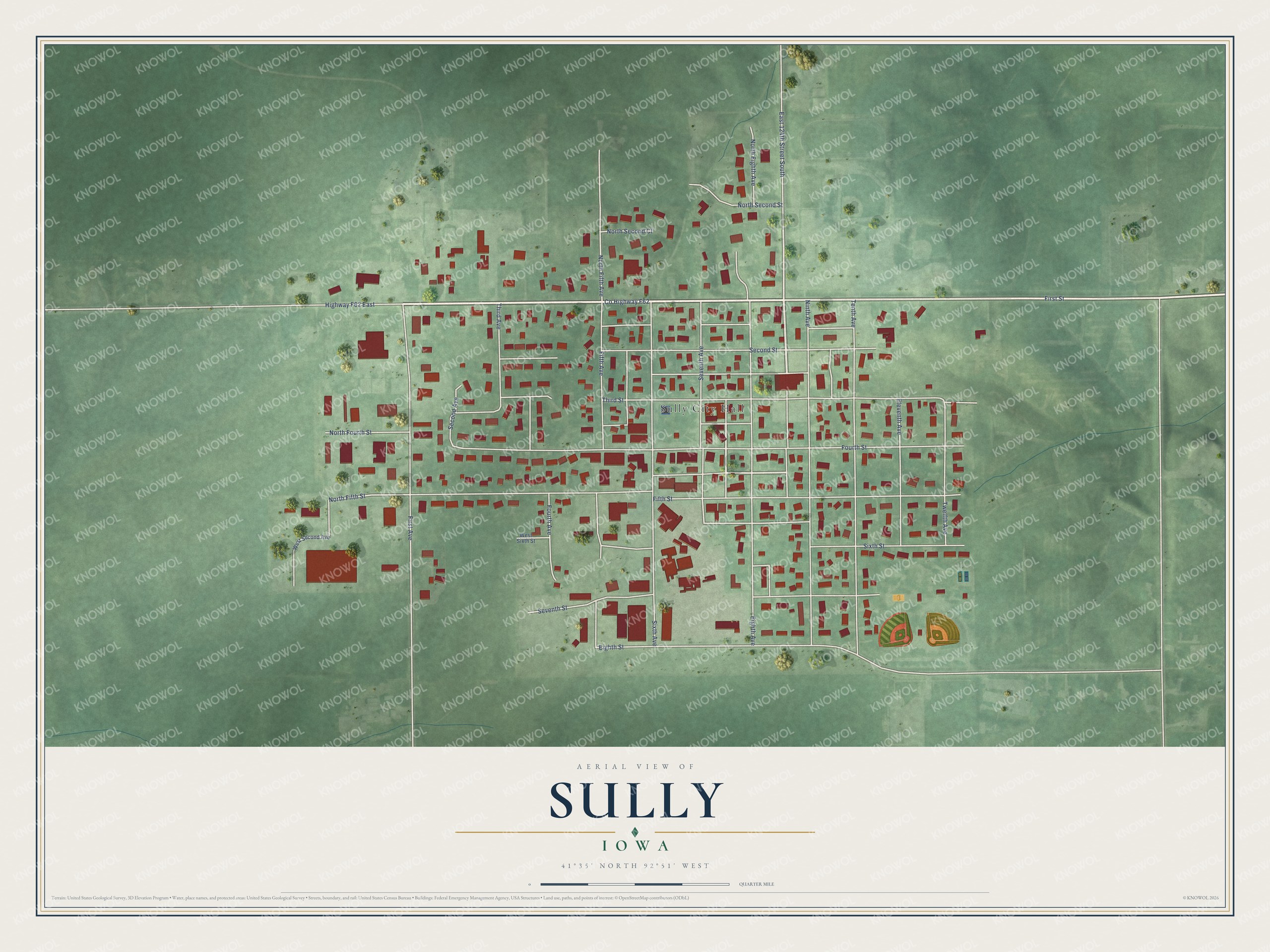 Watermarked full-map preview of Sully, Iowa
