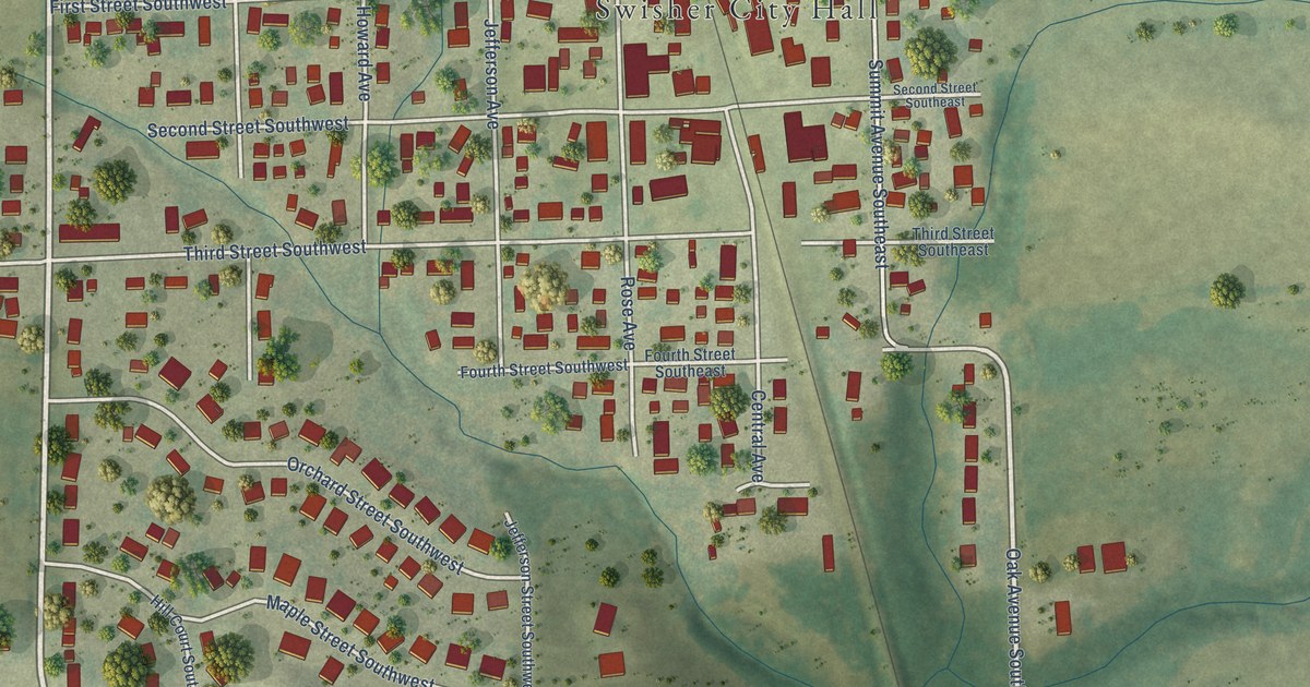 Map of Swisher, Iowa in 2026
