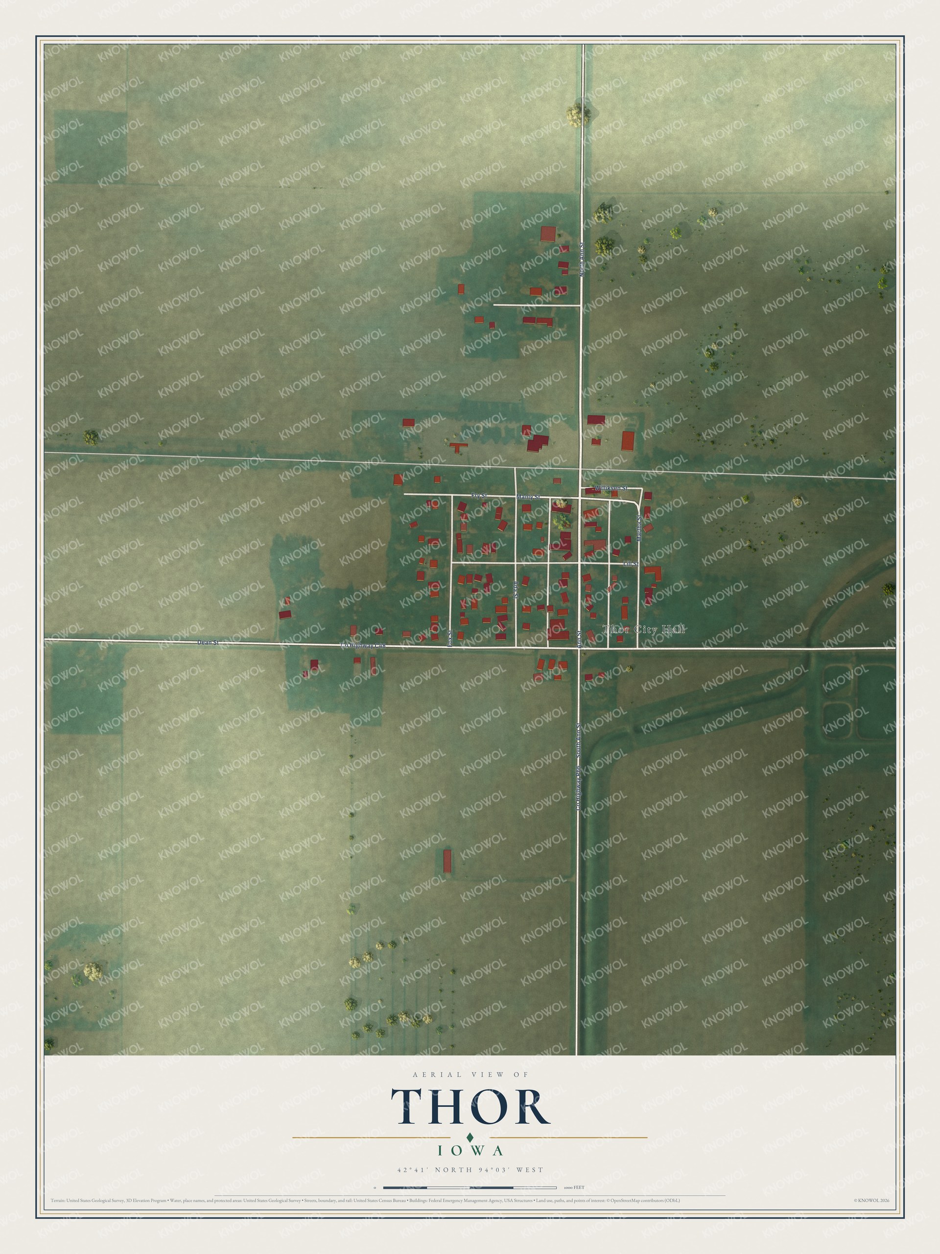 Watermarked full-map preview of Thor, Iowa