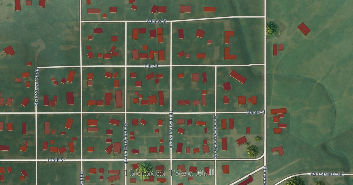 Map of Thornton, Iowa in 2026