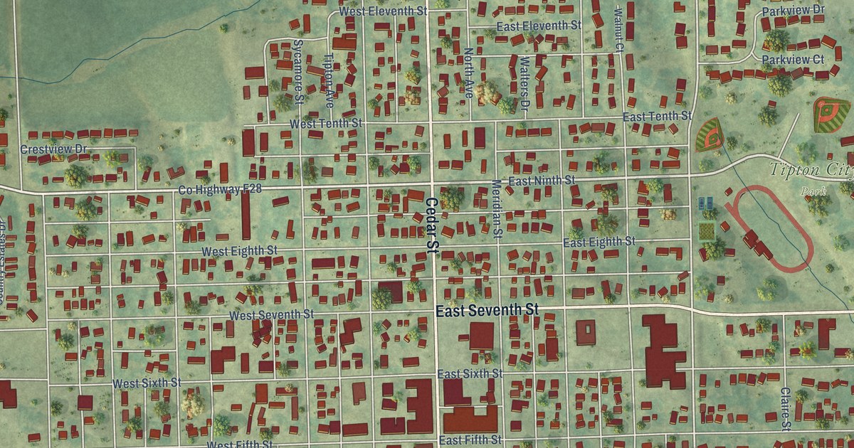 Map of Tipton, Iowa in 2026
