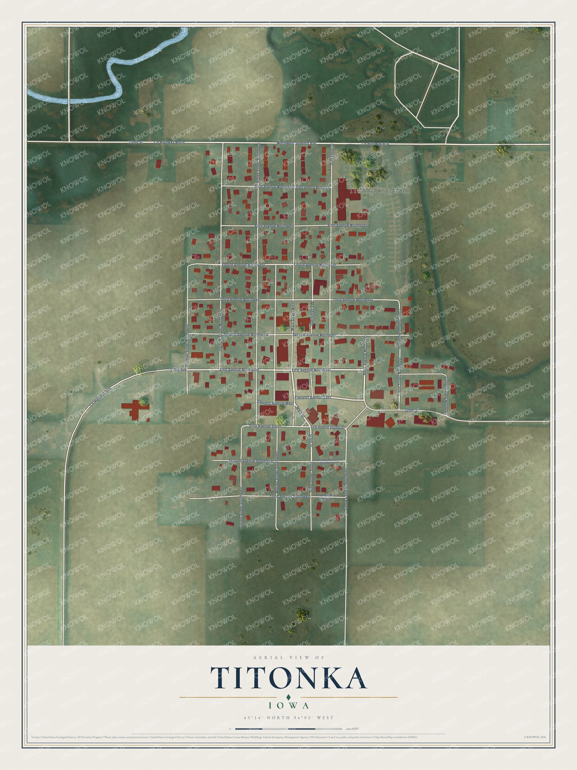 Watermarked full-map preview of Titonka, Iowa