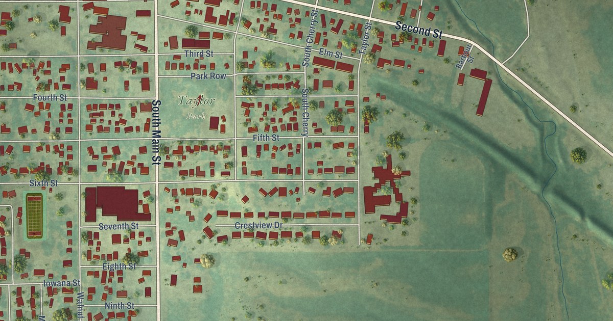 Map of Traer, Iowa in 2026