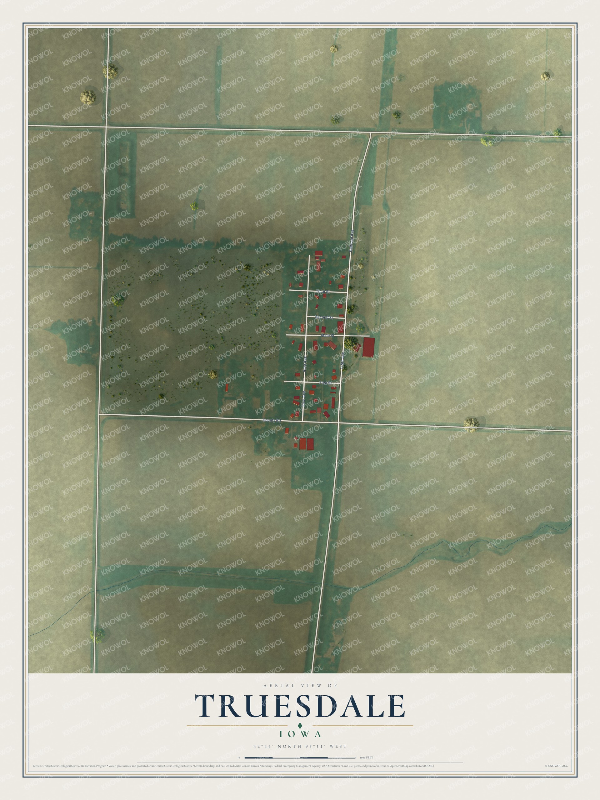 Watermarked full-map preview of Truesdale, Iowa