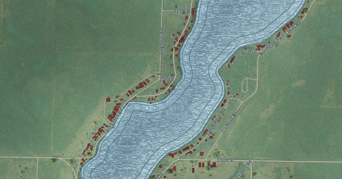 Map of Twin Lakes, Iowa in 2026