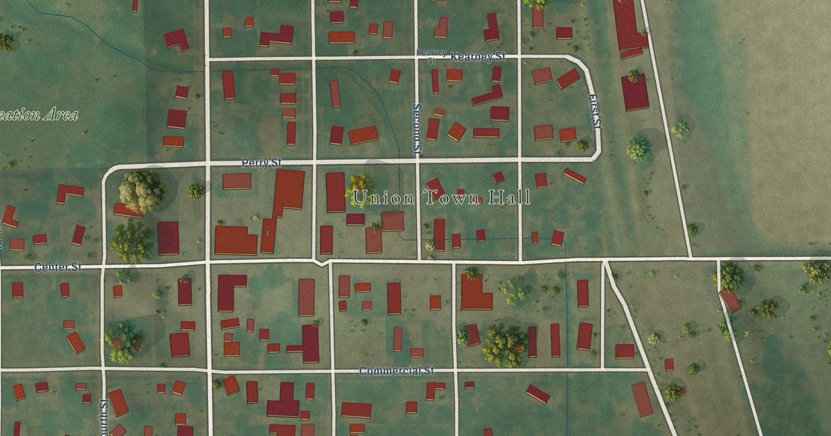 Map of Union, Iowa in 2026