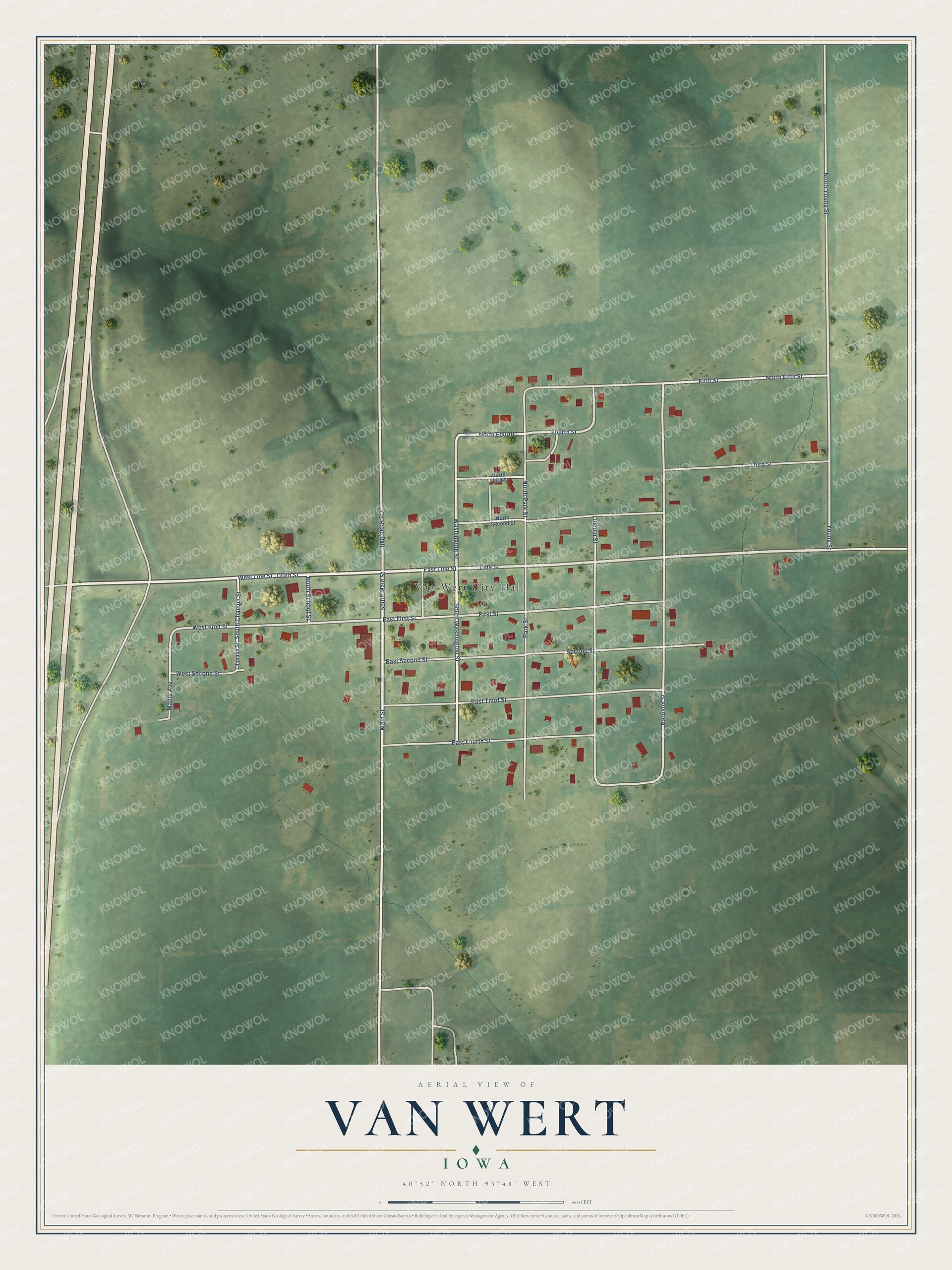 Watermarked full-map preview of Van Wert, Iowa