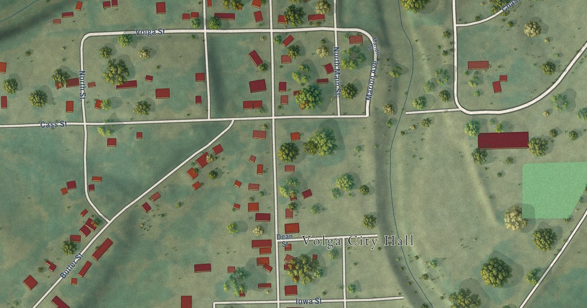 Map of Volga, Iowa in 2026