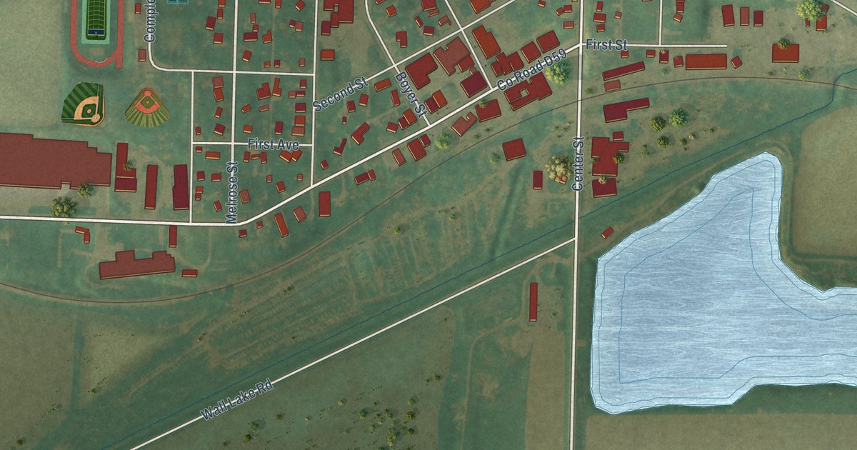 Map of Wall Lake, Iowa in 2026