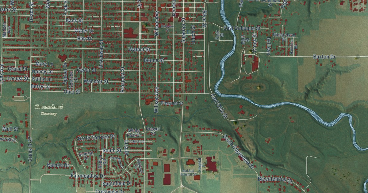 Map of Webster City, Iowa in 2026
