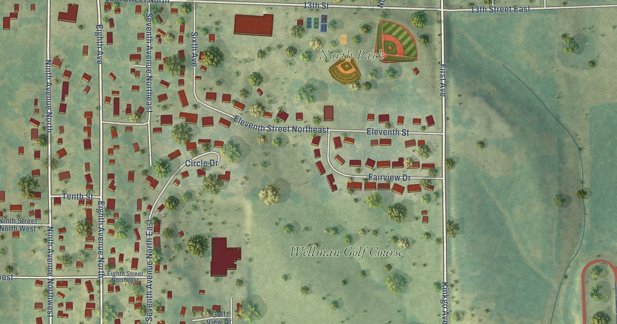 Map of Wellman, Iowa in 2026