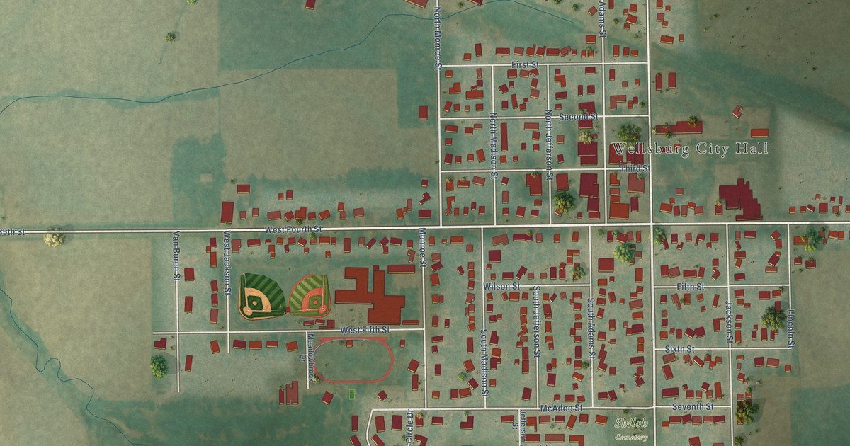Map of Wellsburg, Iowa in 2026