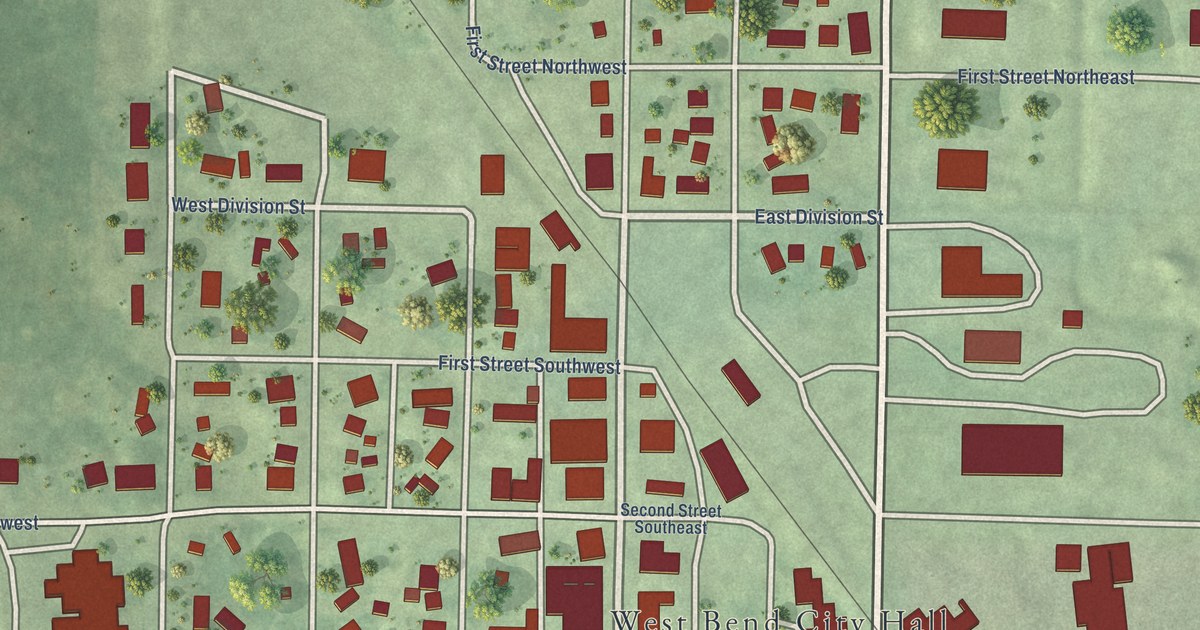 Map of West Bend, Iowa in 2026