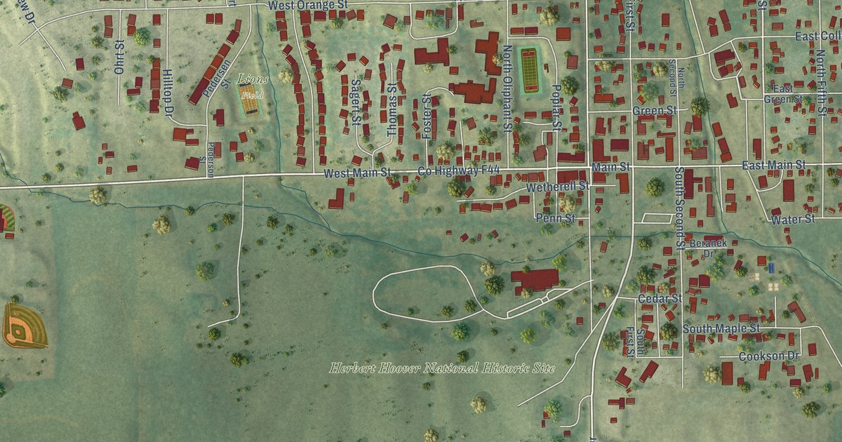 Map of West Branch, Iowa in 2026