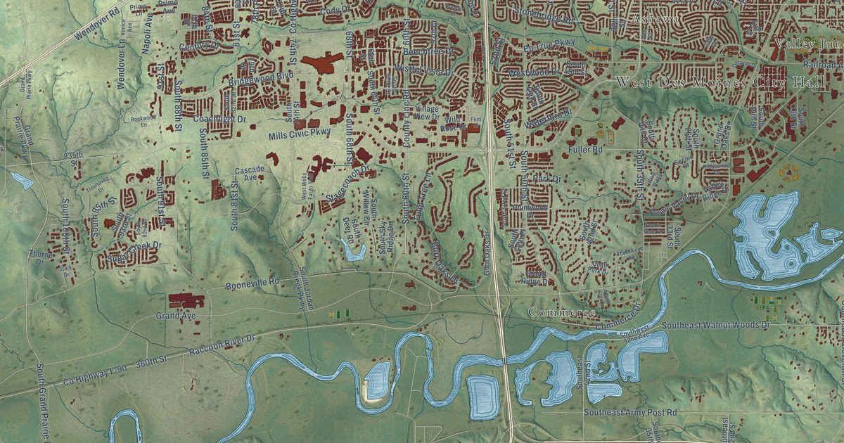 Map of West Des Moines, Iowa in 2026