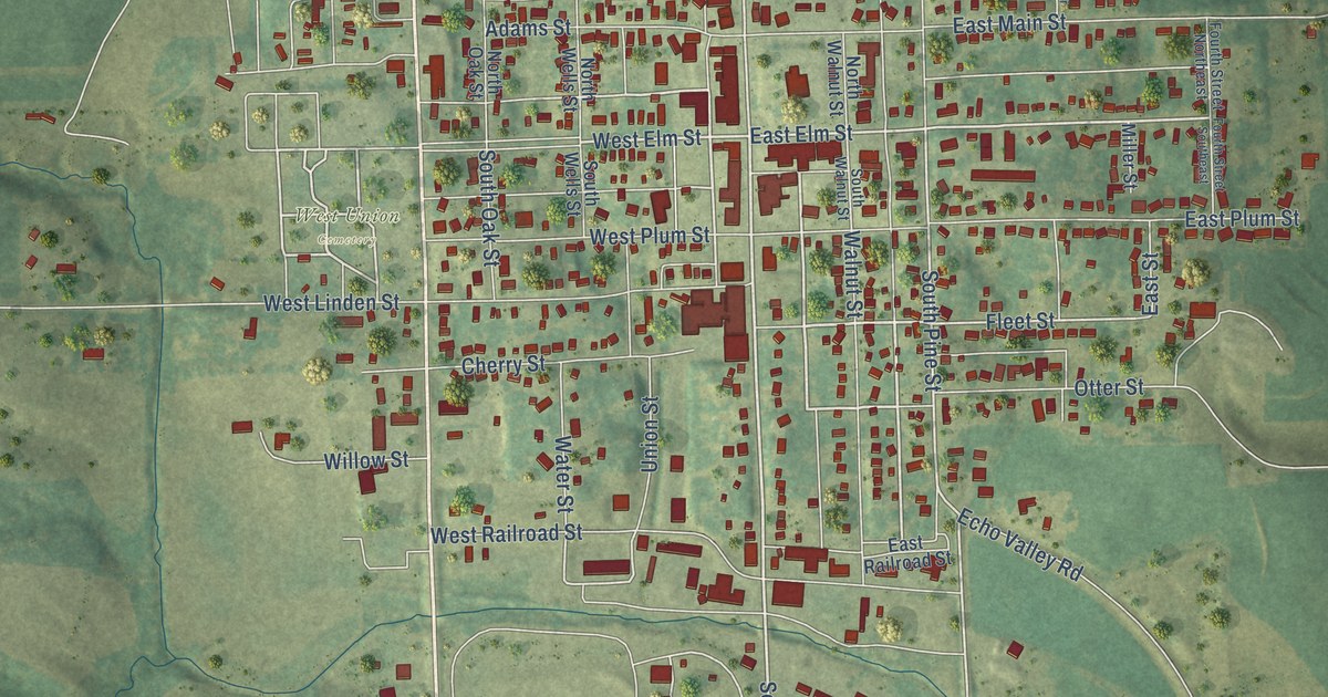Map of West Union, Iowa in 2026