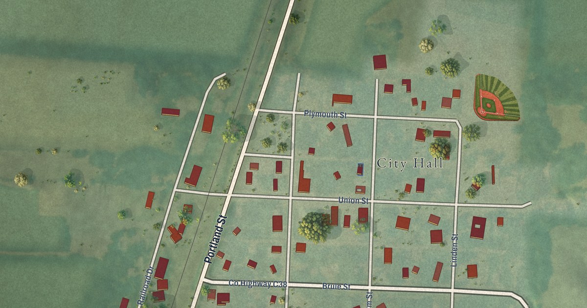 Map of Westfield, Iowa in 2026