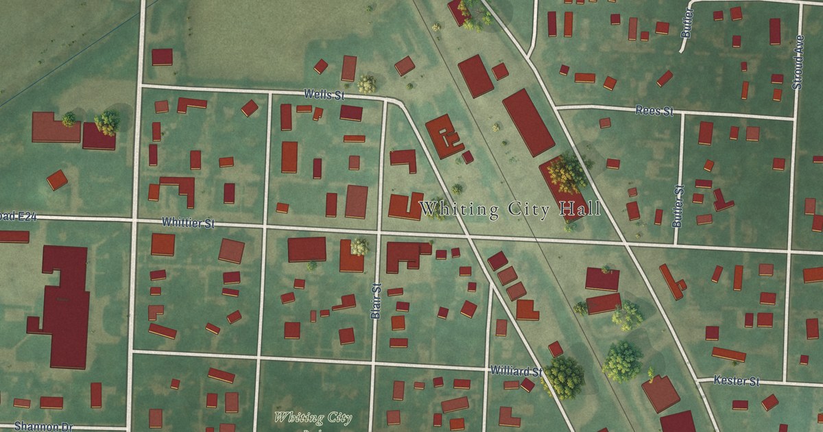 Map of Whiting, Iowa in 2026