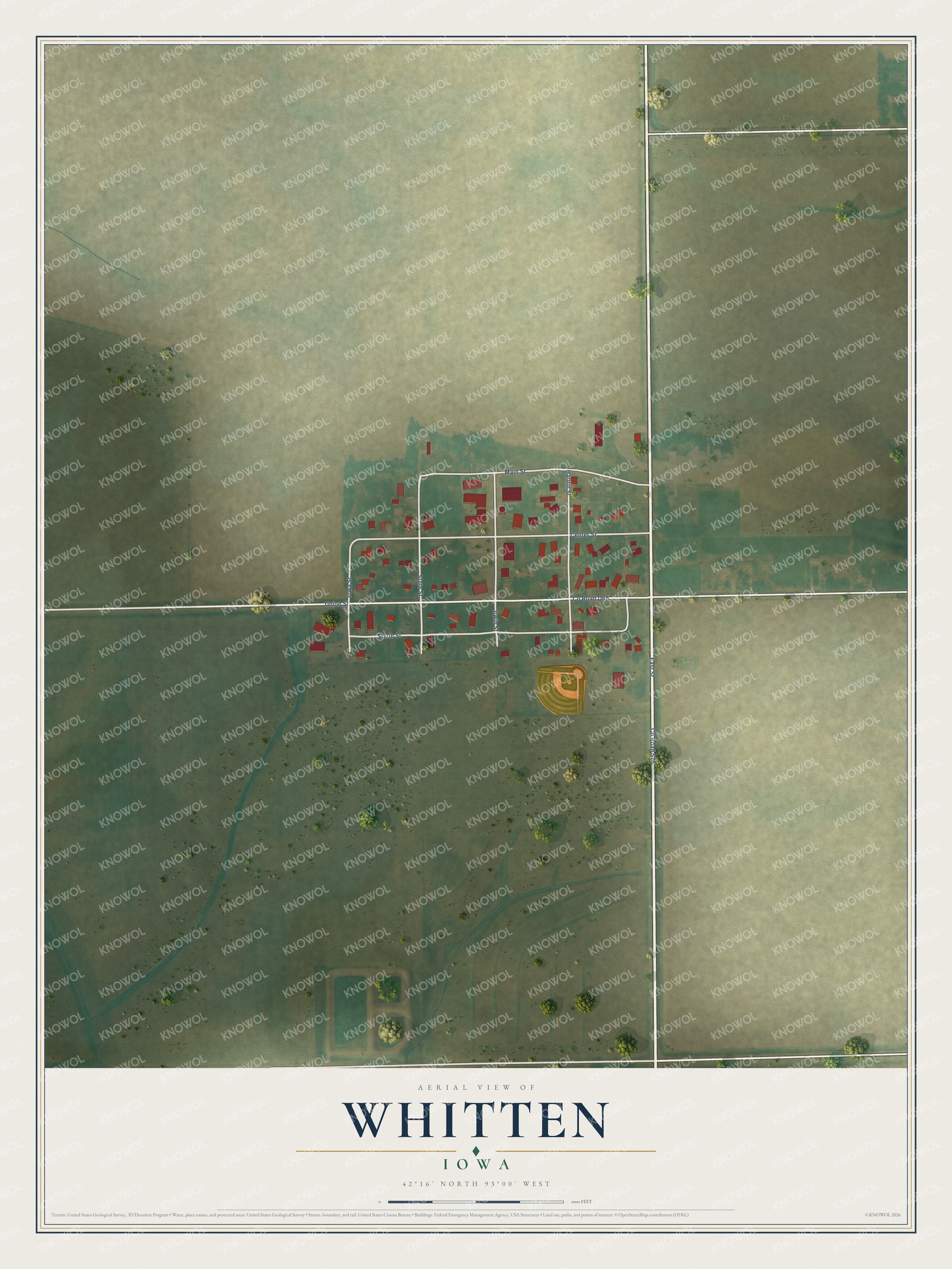 Watermarked full-map preview of Whitten, Iowa