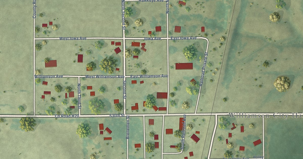 Map of Williamson, Iowa in 2026
