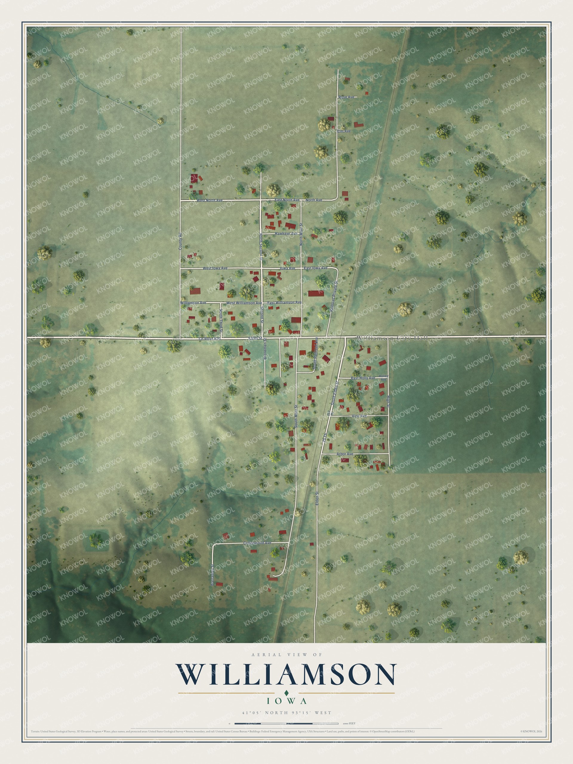 Watermarked full-map preview of Williamson, Iowa