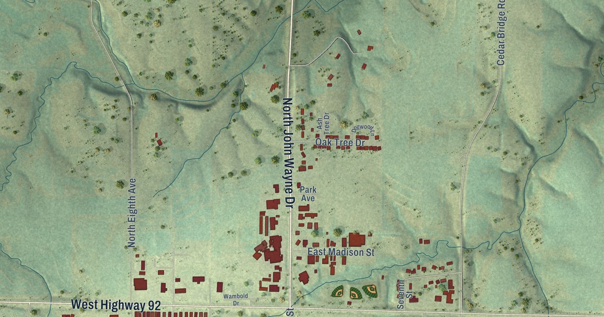 Map of Winterset, Iowa in 2026