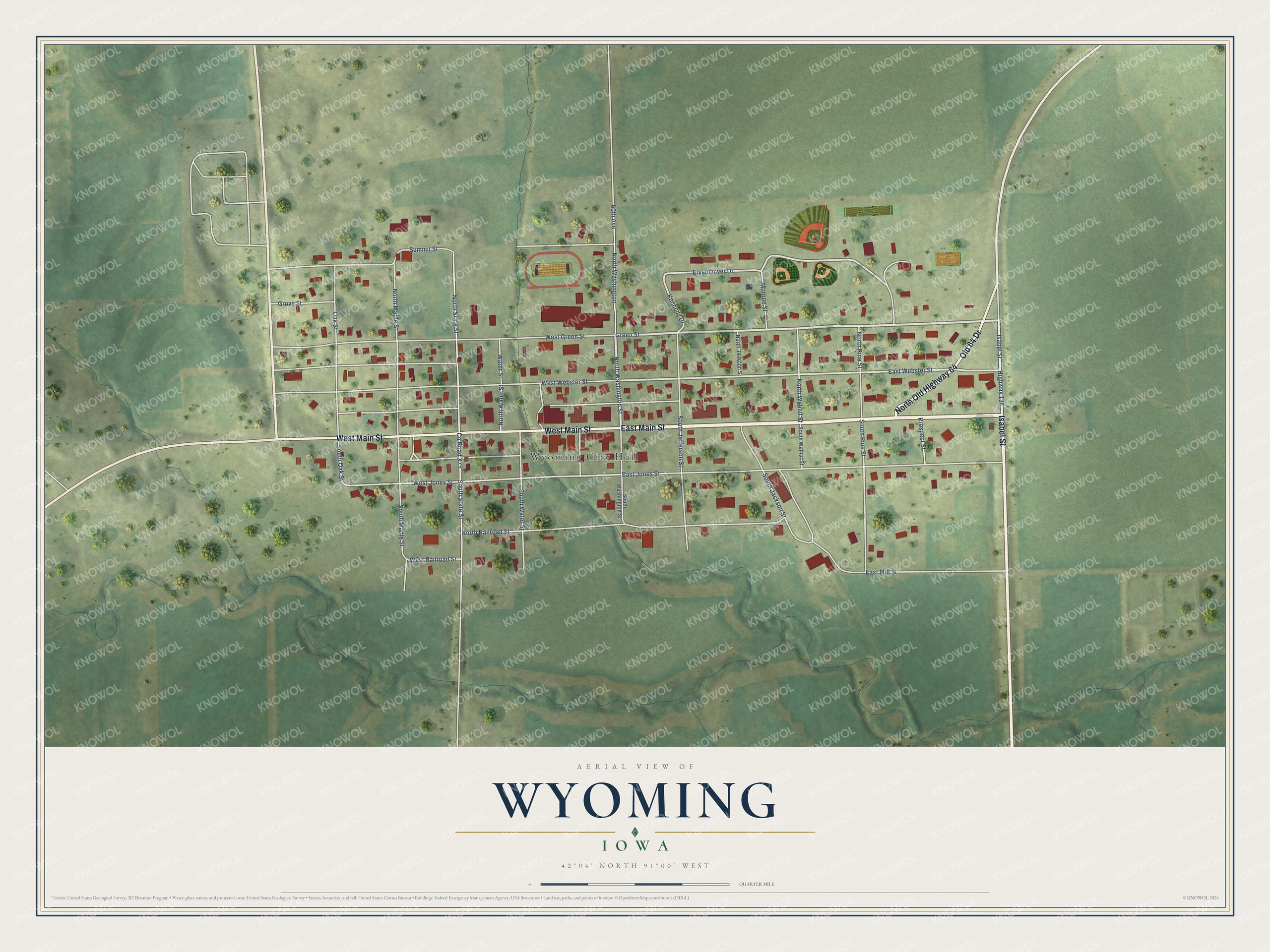 Watermarked full-map preview of Wyoming, Iowa
