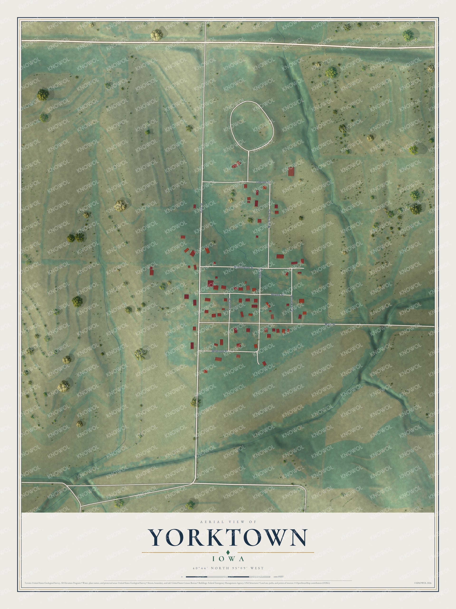 Watermarked full-map preview of Yorktown, Iowa