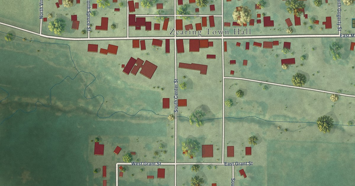 Map of Zearing, Iowa in 2026