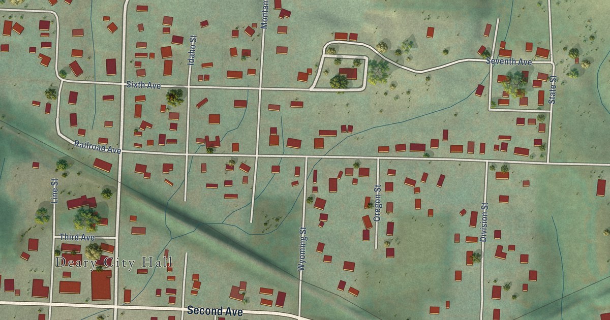 Map of Deary, Idaho in 2026