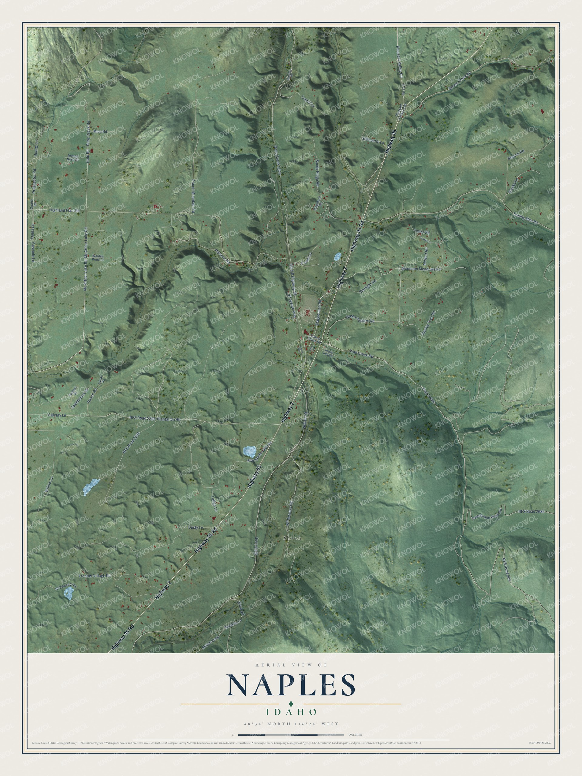 Watermarked full-map preview of Naples, Idaho