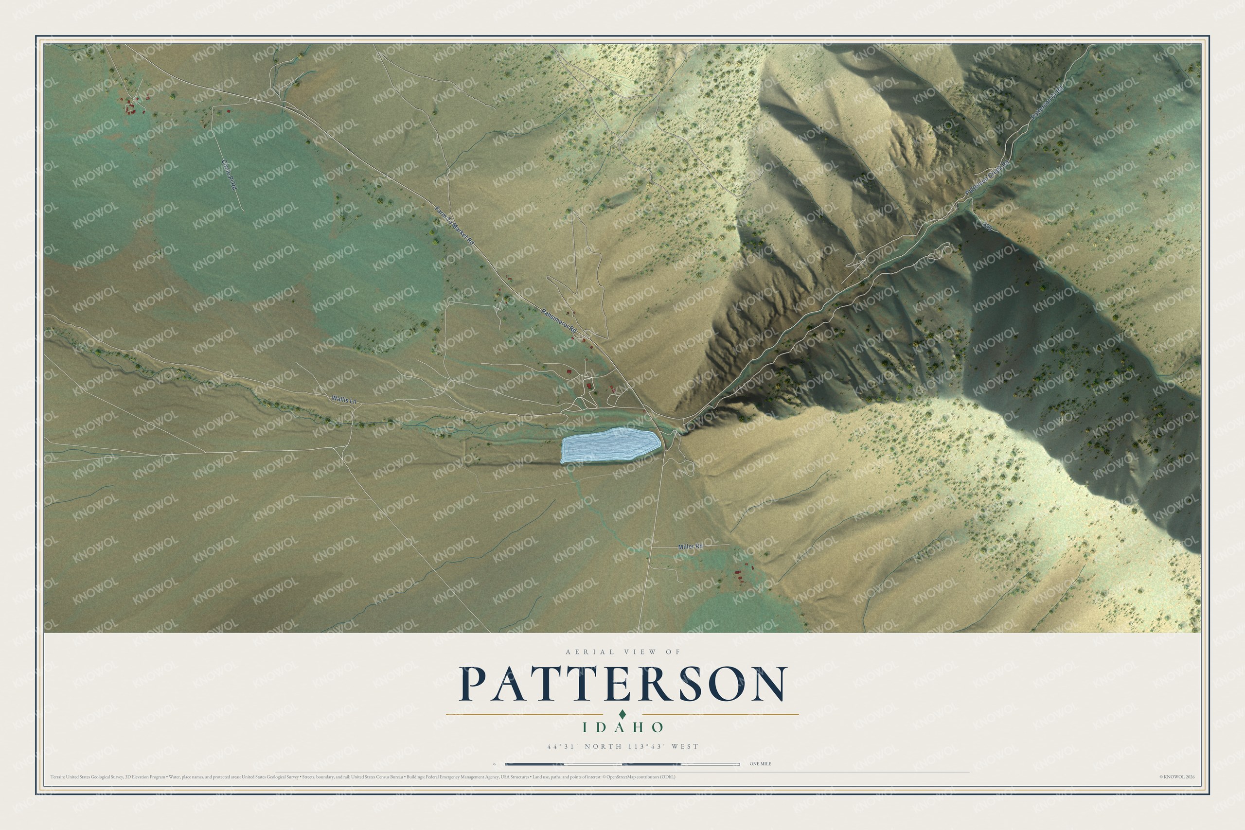 Watermarked full-map preview of Patterson, Idaho