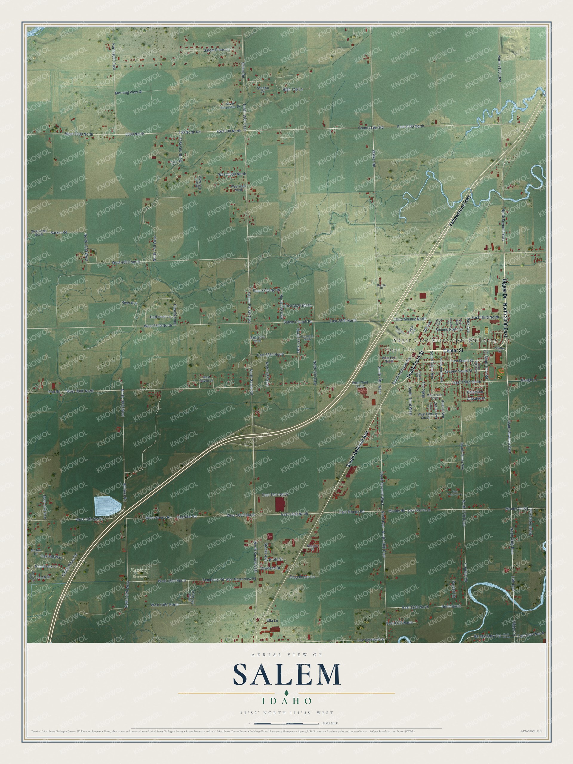 Watermarked full-map preview of Salem, Idaho